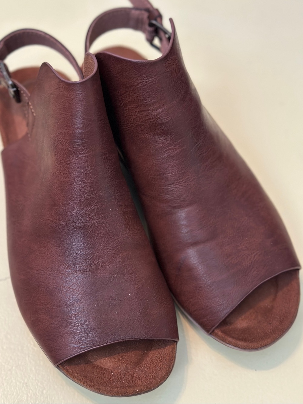 Pierre Dumas Open-Toe Slingback Sandals Womens 7 buckle comfy boho brown - Picture 12 of 16